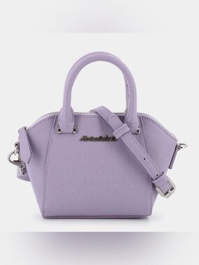 Marina Galanti Lilac Structured Satchel Top Handle Mini Purse Bag Like New